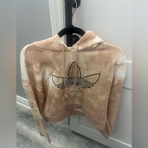 Adidas Beige Tie Dye Hoodie with Logo